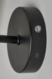 BHS Lighting Tamsin Rechargeable Shaded Wall Light in Black - thumbnail 3