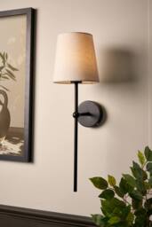 BHS Lighting Tamsin Rechargeable Shaded Wall Light in Black - thumbnail 4