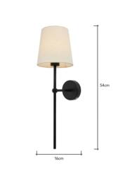 BHS Lighting Tamsin Rechargeable Shaded Wall Light in Black - thumbnail 5