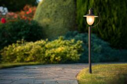 Lucide 'ARUBA' Dimmable Stylish Decorative Outdoor Bollard Lamp Post 1xE27 in Brown - thumbnail 2
