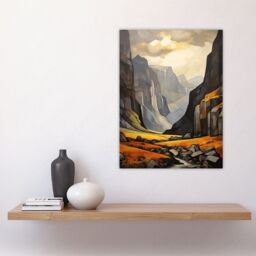 Artery8 Glencoe Gorge Oil Painting Atmospheric Sunlight Breaking Through Clouds Large Wall Unframed Art Poster Print Thick Paper 18X24 Inch - thumbnail 4
