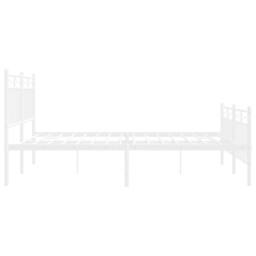 Berkfield Home Metal Bed Frame with Headboard & Footboard White 140x190 cm - thumbnail 6