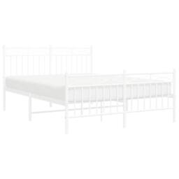 Berkfield Home Metal Bed Frame with Headboard & Footboard White 140x190 cm - thumbnail 3