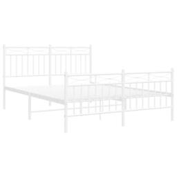 Berkfield Home Metal Bed Frame with Headboard & Footboard White 140x190 cm - thumbnail 4