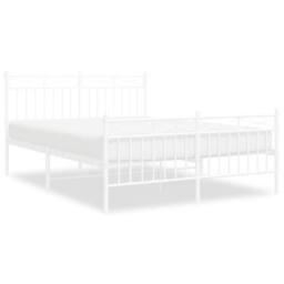 Berkfield Home Metal Bed Frame with Headboard & Footboard White 140x190 cm
