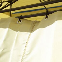 Charles Bentley 3M X 4M Steel Art Beige Gazebo With Side Curtains Marquee Tent - thumbnail 4