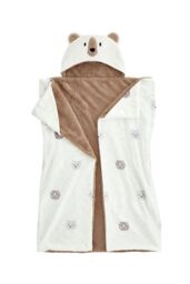 Catherine Lansfield 'Cosy Bear' So Soft Fleece Hooded Blanket in Natural - thumbnail 4