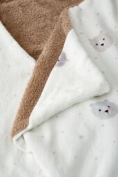 Catherine Lansfield 'Cosy Bear' So Soft Fleece Hooded Blanket in Natural - thumbnail 3