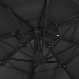Berkfield Home 4-Tier Parasol with Aluminium Pole Black 3x3 m - thumbnail 6