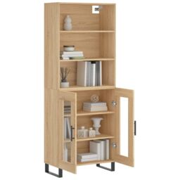 Berkfield Home Highboard Sonoma Oak 69.5x34x180 cm Engineered Wood in Brown - thumbnail 3