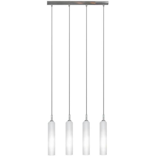 Netlighting 4 Light Straight Bar Pendant Ceiling Light Satin Nickel in Grey