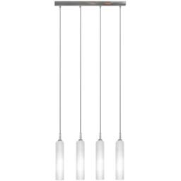 Netlighting 4 Light Straight Bar Pendant Ceiling Light Satin Nickel in Grey