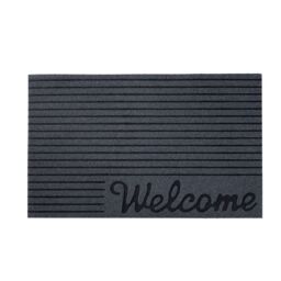 Nicoman Embossed Welcome in Corner Indoor & Outdoor Door Mat in Dark Grey - Size: 44 cm x 75 cm - thumbnail 1