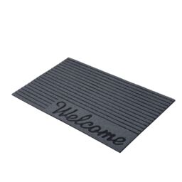 Nicoman Embossed Welcome in Corner Indoor & Outdoor Door Mat in Dark Grey - Size: 44 cm x 75 cm - thumbnail 3