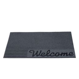 Nicoman Embossed Welcome in Corner Indoor & Outdoor Door Mat in Dark Grey - Size: 44 cm x 75 cm - thumbnail 4