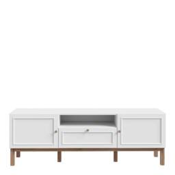 Wyld Haus Turku TV Unit Light Grey with Oak Detail 2 Doors 1 Drawer - thumbnail 3