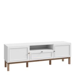 Wyld Haus Turku TV Unit Light Grey with Oak Detail 2 Doors 1 Drawer - thumbnail 2