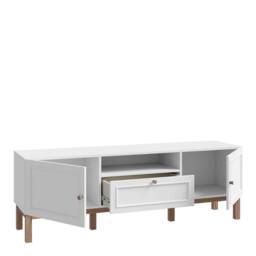 Wyld Haus Turku TV Unit Light Grey with Oak Detail 2 Doors 1 Drawer - thumbnail 4
