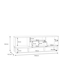 Wyld Haus Turku TV Unit Light Grey with Oak Detail 2 Doors 1 Drawer - thumbnail 7