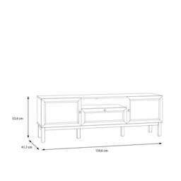 Wyld Haus Turku TV Unit Light Grey with Oak Detail 2 Doors 1 Drawer - thumbnail 6
