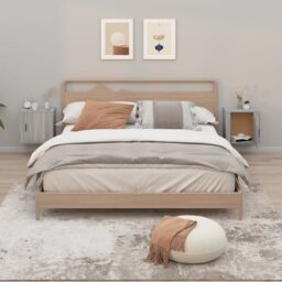 Berkfield Home Wall-mounted Bedside Cabinets 2 pcs Grey Sonoma 50x30x47 cm - Size: 50 x 30 x 47 cm - thumbnail 1