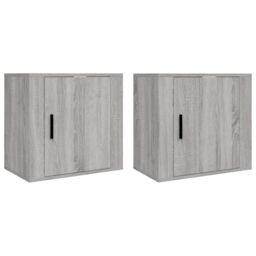 Berkfield Home Wall-mounted Bedside Cabinets 2 pcs Grey Sonoma 50x30x47 cm - Size: 50 x 30 x 47 cm - thumbnail 2