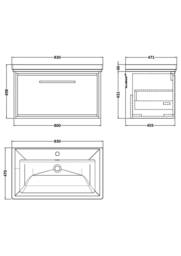Balterley Bathroom Wall Hung Single Drawer Vanity, Fireclay Basin, Green, 800mm in Green - thumbnail 5