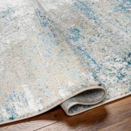 Livabliss San Francisco-Abstract Blue Grey Yellow Brown Modern Marble Living Rug in Teal - Size: 160 cm x 215 cm - thumbnail 4