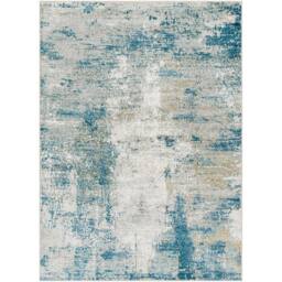 Livabliss San Francisco-Abstract Blue Grey Yellow Brown Modern Marble Living Rug in Teal - Size: 160 cm x 215 cm - thumbnail 2