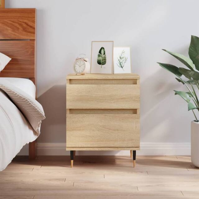 Berkfield Home Bedside Cabinet Sonoma Oak 40x35x50 cm Engineered Wood in Brown - Size: 40 x 35 x 50 cm - image 1