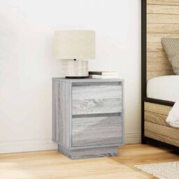 Berkfield Home Bedside Cabinet with LED Lights¬†Grey Sonoma 38x34x50 cm - Size: 38 x 34 x 50 cm - thumbnail 4