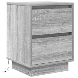 Berkfield Home Bedside Cabinet with LED Lights¬†Grey Sonoma 38x34x50 cm - Size: 38 x 34 x 50 cm - thumbnail 3