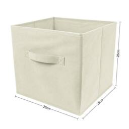 KORVIXA Beige 2X FOLDABLE CANVAS STORAGE COLLAPSIBLE - thumbnail 2