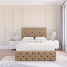 "Sloomy Vienna Naples Bed Set, No Drawers Mattress & 54"" Headboard in Light Brown - Size: Small Single" - thumbnail 1