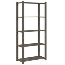 Berkfield Home 5-Tier Storage Rack Grey 80x38x170 cm Solid Wood Pine - Size: 80 x 38 x 170 cm - thumbnail 5