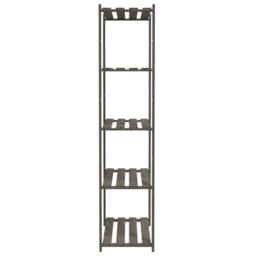 Berkfield Home 5-Tier Storage Rack Grey 80x38x170 cm Solid Wood Pine - Size: 80 x 38 x 170 cm - thumbnail 4
