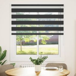 Berkfield Home Zebra Blind Black 135x150 cm Fabric Width 130.9 cm Polyester - thumbnail 2