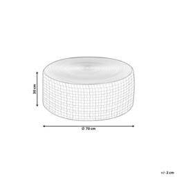 Wyld and Coco Handwoven Beige Round Outdoor Pouffe 70 cm - Braided Boho Ottoman - thumbnail 4