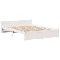 Berkfield Home Beautiful Bed Frame with Headboard without Mattress White 120x200 cm - Size: Small Double - thumbnail 5