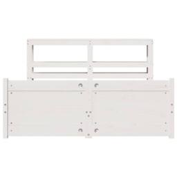 Berkfield Home Beautiful Bed Frame with Headboard without Mattress White 120x200 cm - Size: Small Double - thumbnail 4