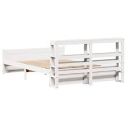 Berkfield Home Beautiful Bed Frame with Headboard without Mattress White 120x200 cm - Size: Small Double - thumbnail 8