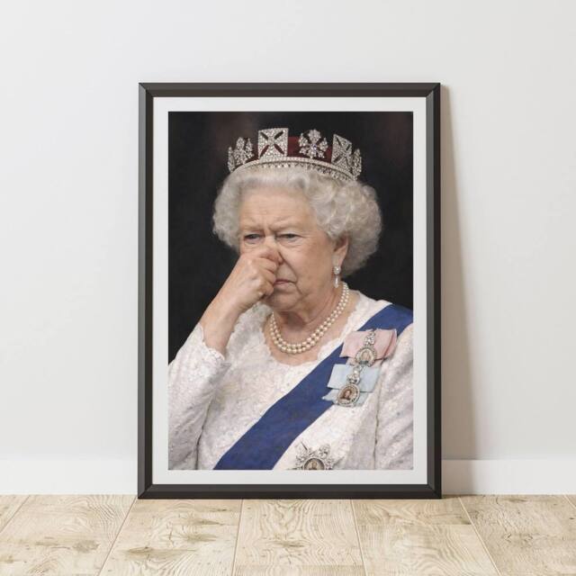 60 SECOND MAKEOVER Funny The Queen Bathroom Print Toilet Humour Wall Art Prints - Size: A4 - image 1