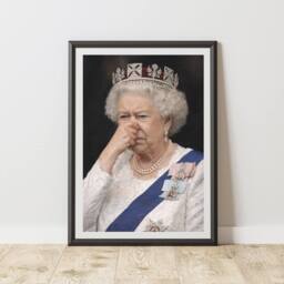 60 SECOND MAKEOVER Funny The Queen Bathroom Print Toilet Humour Wall Art Prints - Size: A4 - thumbnail 1
