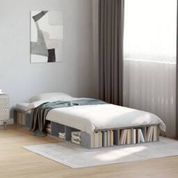 Berkfield Home Durable Bed Frame without Mattress Concrete Grey 75x190 cm Small - Size: Small Single - thumbnail 2
