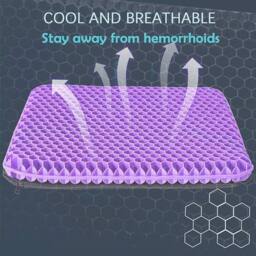 Kelvenix Orthopaedic Gel Seat Cushion Extra Thicken For Office Chair in Purple - Size: 30 cm x 40 cm - thumbnail 3