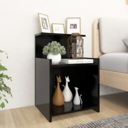 Berkfield Home Bed Cabinets 2 pcs Black 40x35x60 cm Engineered Wood - Size: 40 x 35 x 60 cm - thumbnail 1