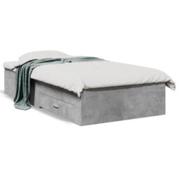 Berkfield Home Bed Frame with Drawers without Mattress Concrete Grey 100x200 cm - thumbnail 2