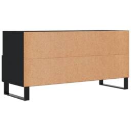 Berkfield Home TV Cabinet Black 102x36x50 cm Engineered Wood - Size: 102 x 36 x 50 cm - thumbnail 8