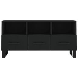 Berkfield Home TV Cabinet Black 102x36x50 cm Engineered Wood - Size: 102 x 36 x 50 cm - thumbnail 5