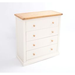 Cabinet Bits Castelli 4 Drawer Chest of Drawers Wood Knob in Off-White - thumbnail 3